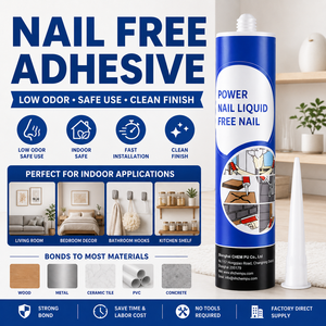 Adhésif mural robuste sans clouage, prêt pour l'OEM, pour le remplissage des espaces, peignable, pour panneaux et plinthes, colle murale forte - Product Image 2