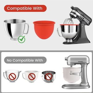 New Arrival 5QT Eco-Friendly Shatterproof Silicone Baking Bowl Lid Household Use Mixer Accessory Bowl Liner <b>Bakeware</b> - Product Image 5