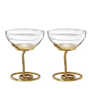 Verres à cocktail, verres à vin rouge, verres à whisky, design de luxe en or, inspiration reptile, décoration <span class=keywords><strong>serpent</strong></span> en métal. - Product Image 6