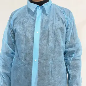 PP лабораторный халат 25 г синий лабораторный халат с пуговицей без карманов XL две части продать