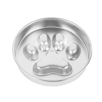 Vente en gros bol pour chien à alimentation lente en métal et acier inoxydable en forme de patte