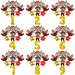Juego de <span class=keywords><strong>9</strong></span> Globos de Aluminio con Forma de Calavera Pirata para Niños, Decoraciones para Fiestas de Cumpleaños, Suministros para el Hogar y Halloween - Product Image 1
