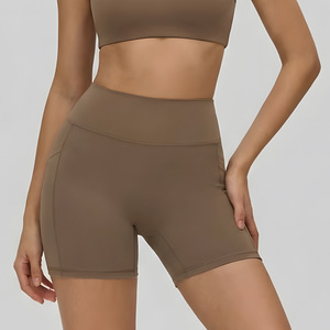 Nouveaux shorts de yoga moulants taille haute, pantalons de fitness sculptants pour l'abdomen, shorts de sport de course avec poches et effet galbant fessier - Product Image 6