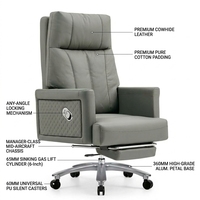 Chaise de bureau pivotante ergonomique moderne en cuir véritable, chaise de direction pour patron ou manager, chaise de bureau pour ordinateur, chaise de conférence