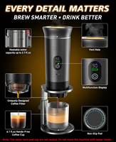 Fournisseur en gros – Nouvelle machine à café portable 20 bars à chauffage rapide avec batterie intégrée et écran LED – Idéale pour la voiture