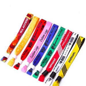 Bracelet en tissu polyester personnalisé avec logo imprimé par sublimation pour événements, fêtes, festivals, bracelet promotionnel avec fermeture - Product Image 1
