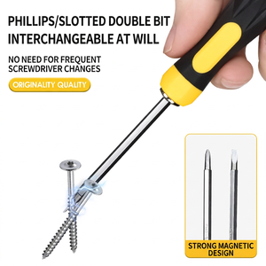 Precision <b>Screwdriver</b> Cross Phillips Interchangeable Bit Anti-Slip Handle Chrome Finish Plastic Handle Individual Tool - Product Image 4