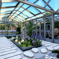 Conservatoire moderne à structure en aluminium : Solution complète de design et de décoration intérieure pour bâtiments commerciaux