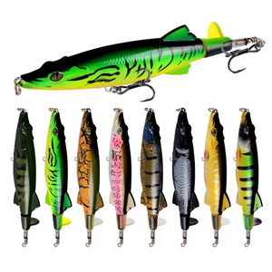 130mm 16g Popper hélice Topwater leurre <span class=keywords><strong>de</strong></span> pêche appât artificiel dur Crocodile Wobblers queue rotative matériel <span class=keywords><strong>de</strong></span> pêche - Product Image 1