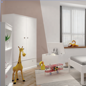 Mobili per bambini moderni in legno bianco fasciatoio con una grande cassettiera - Product Image 2