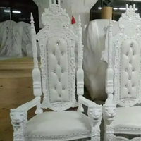 Chaises King And Queen à dossier haut, en argent, moins cher, bjflamingo, mariage, chaises King Thrones de bonne qualité