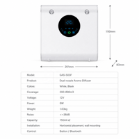 Diffuseur de parfum commercial à double buse, machine à arôme sans eau Bluetooth pour magasin de détail, 800m³, 300ml, minuterie 24H, verrouillage enfant