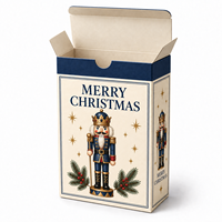 Boîtes en carton personnalisées écologiques, recyclables, robustes, imprimées pour Noël, à fond verrouillable, auto-érectables, avec pelliculage mat et logo
