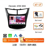 Reproductor de DVD para Auto Android con Qualcomm Snapdragon, GPS, FM, Música, Audio, Video, Carplay, Wifi, BT, Pantalla IPS, Radio para Auto para Chevrolet Aveo 2016