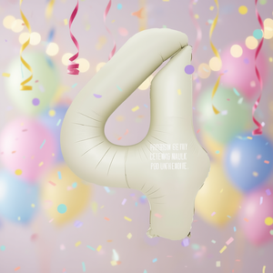 Globo de Número Color Crema de 100 cm, Metalizado, para Fiestas de Cumpleaños Infantiles - Product Image 2