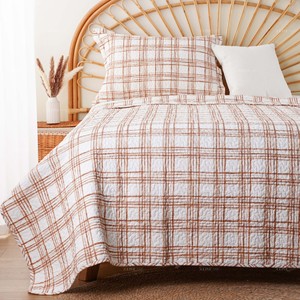 Tela de Algodón 100% Prelavado con Estampado a Cuadros, Transpirable, para Edredones, con Relleno de Poliéster, para Todas las Estaciones - Product Image 1