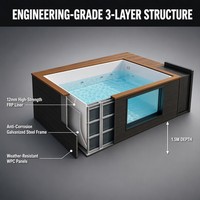 Piscine hors sol de luxe intégrée haut de gamme avec fenêtre en verre, piscine extérieure moderne pour jardin 20ft/40ft
