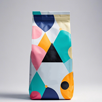 Sachets personnalisés en PE à fond plat refermables, 100 % qualité alimentaire avec fermeture éclair pour l'emballage du thé et du café, recyclables