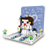 Ensemble de blocs de construction de scène de mariage romantique, 223 pièces, modèle de mariage mariée et marié, jouet de décoration créatif, cadeau pour filles et couples