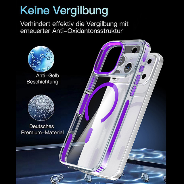 Clear Anti-Drop Magnetic Phone Case for iPhone 17 Air 11 12 13 14 Pro Max 15 16 Plus Anti Yellowing Mobile Phone Cover