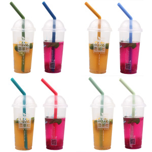 Pailles courbées en silicone A2413 personnalisées, épaisses, réutilisables, pour thé au lait, vente en gros - Product Image 6