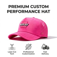 Gorra de Golf Rosa Neón de Alta Calidad, Gorra de Béisbol Estructurada de 5 Paneles, Gorra Deportiva Perforada con Corte Láser, Gorra Trucker Personalizada con Logotipo