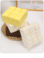 Jouet anti-stress en PU à rebond lent, imitation tofu, pain à pétrir, texture collante, chocolat à neuf compartiments, 9,5 CM, vente en gros