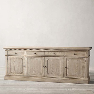 Maison Usage salon Style européen 4 portes 4 tiroirs rangement en bois massif meuble TV Antique - Product Image 5