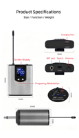 Système de microphone cravate omnidirectionnel sans fil en métal XTUGA A1 pour casque, caméra, smartphone, caméscope, enregistreur, interviews