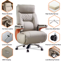 Chaise de bureau inclinable de grande classe avec massage Senior Sense Accueil