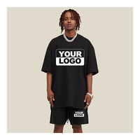 Ventes en gros d'ensembles à manches courtes pour hommes, personnalisation du logo, ensembles de shorts et t-shirts en coton surdimensionnés pour hommes