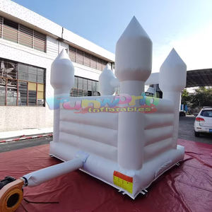 Castillo de salto inflable de PVC rosa y blanco comercial <span class=keywords><strong>Casa</strong></span> de rebote de gorila de boda con soplador puente de castillo hinchable para niños - Product Image 2