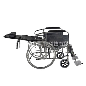Fauteuil roulant manuel pliable réglable en alliage d'aluminium noir à dossier haut pour personnes âgées et handicapées, usage domestique - Product Image 1