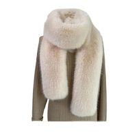 Écharpe longue épaisse en fausse fourrure de renard pour homme, motif uni, style musulman, mode européenne et américaine, châle chaud d'hiver