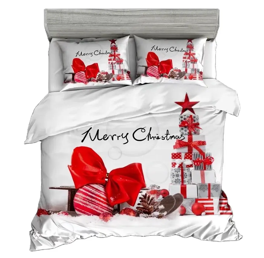 Christmas Snow Bedding Set 3d Duvet Cover Sets Comforter Bed Linen Decor Twin Queen King Single Size Luxury Cartoon Gift Deer