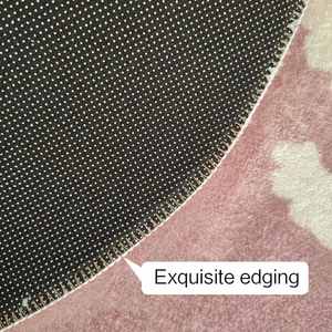 Washable ABC Circle Tummy Time Mat Pink <b>Rabbit</b> Soft Plush Round Rug <b>for</b> Kids Room - Product Image 5