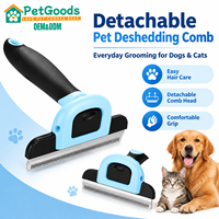 Brosse de toilettage pour animaux de compagnie en acier inoxydable OEM avec tête interchangeable pour chiens et chats à poils courts ou longs, outil de massage et de démêlage