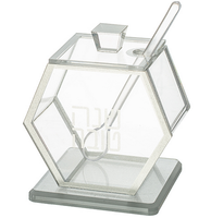 Plat à miel hexagonal en acrylique personnalisé en usine, plat à miel en lucite, judaïca, plat à miel en lucite pour la fête de Rosh Hashanah