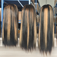 Peluca de Cabello Humano con Frente de Encaje Transparente SDD 13x6, Color FP1b/27, 22 Pulgadas, Lacia, para Mujeres Negras, Precio Económico