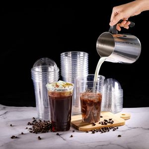 Factory Custom Printing logo Disposable <b>Plastic</b> <b>Cups</b> Soft clear Bubble Boba Tea <b>Plastic</b> <b>Cup</b> with Lid - Product Image 6