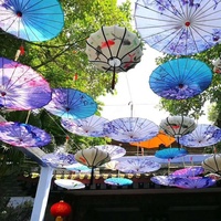 Parapluies de décoration de plafond chinois japonais Accessoires de danse artisanale Parasols Parapluie en papier huilé de soie fait à la main