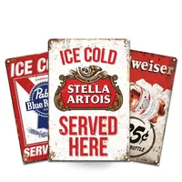 Örnek İşaretler-Bar bira Vintage Metal teneke işaretleri, 20cm X 30cm, retro duvar süslemeleri salon/Bar/Cafe/ev mutfak/restoran