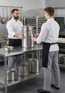 Stainless steel utility <b>table</b> industrial kitchen furniture bakery prep <b>table</b> food processing <b>table</b> commercial prep bench - Product Image 2