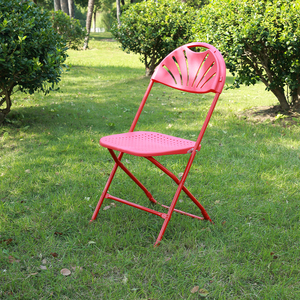 Silla plegable con respaldo de ventilador de comedor de plástico blanco portátil para actividades interiores y exteriores para deshierbe de jardín y comedor - Product Image 3