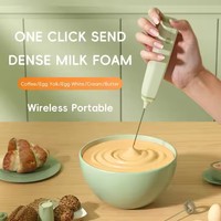Batteur à oeufs électrique rechargeable par USB Mini agitateur en acier inoxydable pour la cuisine à domicile et le barboteur à lait