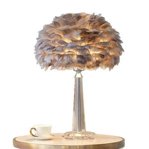 Factory Direct Luxury Personalized Crystal <b>Feather</b> Table <b>Lamps</b> for Bedroom/Hotel Popular Cross-Border Nightstand Accessories - Product Image 3
