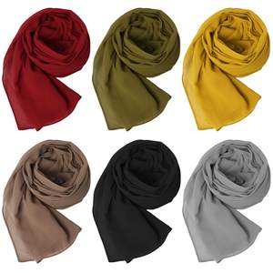 Foulard Cachecol <span class=keywords><strong>Hijab</strong></span> Fornecedor Atacado Soft Touch Voile Mulheres Muçulmanas Cachecol Chiffon Outono Personalizado para Mulheres Elegante Muçulmano 10pcs - Product Image 4