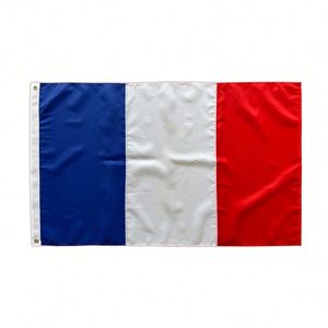 ธงชาติฝรั่งเศสแบบกำหนดเอง ธงโพลีเอสเตอร์กันน้ำปรับได้ สีแดง ขาว น้ำเงิน สำหรับใช้งานกลางแจ้ง พร้อมโลโก้แบบกำหนดเอง - Product Image 1