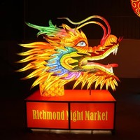 Enseigne géante lumineuse tête de dragon chinois, sculpture lanterne Loong éclairée par LED, étanche, sécurisée, de luxe, pour le Nouvel An