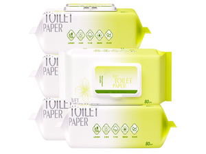 Lingettes humides pour toilettes jetables pour femmes et hommes, eau pure, adaptées pour essuyer les fesses et les parties intimes, 80 feuilles. - Product Image 1